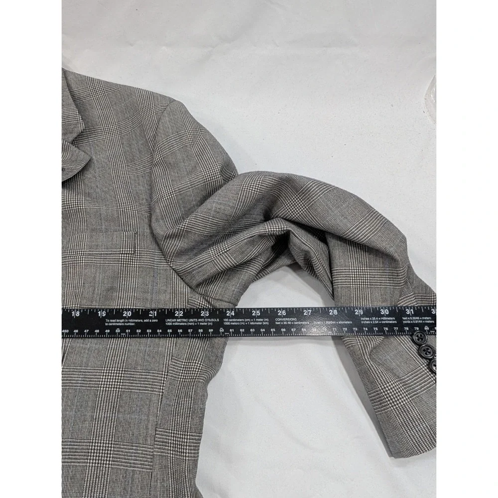 Jos. A. Bank Blazer Coat Suit Jacket 100%‎ Wool Glenn Check Plaid 46R 48
